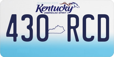 KY license plate 430RCD