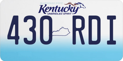 KY license plate 430RDI