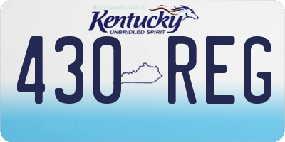 KY license plate 430REG