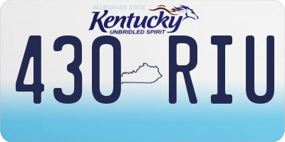 KY license plate 430RIU