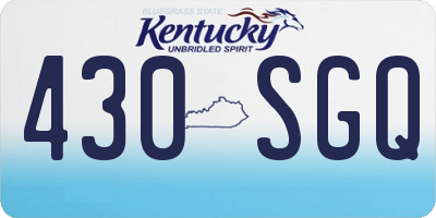 KY license plate 430SGQ