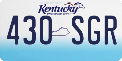 KY license plate 430SGR