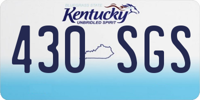KY license plate 430SGS