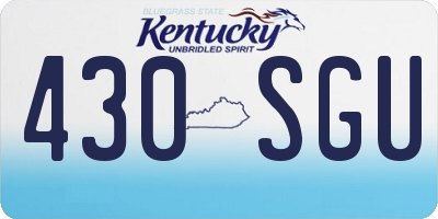 KY license plate 430SGU