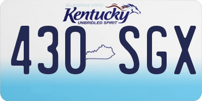 KY license plate 430SGX