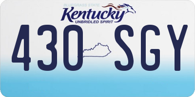 KY license plate 430SGY