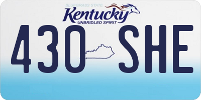 KY license plate 430SHE