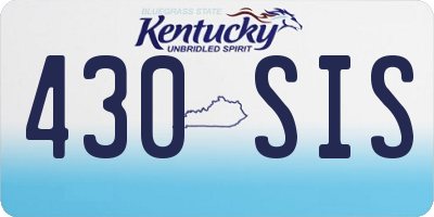KY license plate 430SIS