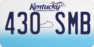 KY license plate 430SMB