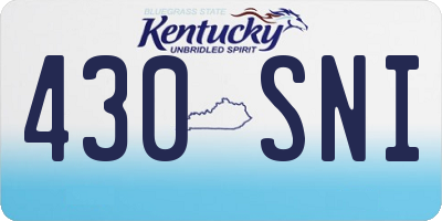 KY license plate 430SNI