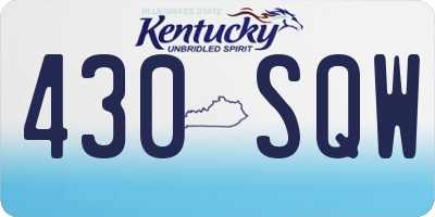 KY license plate 430SQW