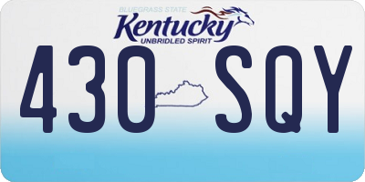 KY license plate 430SQY