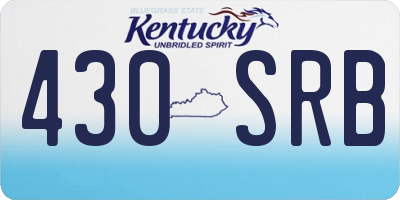 KY license plate 430SRB