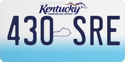 KY license plate 430SRE