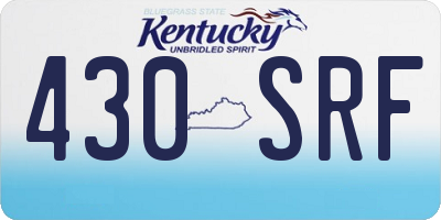 KY license plate 430SRF
