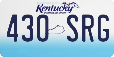 KY license plate 430SRG