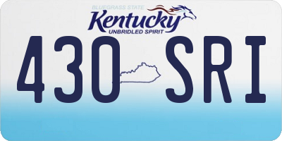 KY license plate 430SRI