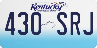 KY license plate 430SRJ