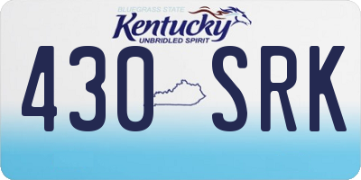 KY license plate 430SRK