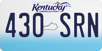 KY license plate 430SRN
