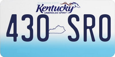 KY license plate 430SRO