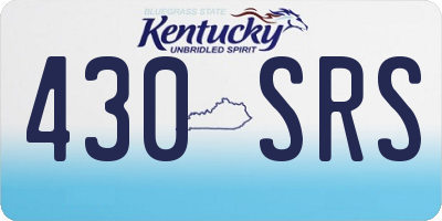 KY license plate 430SRS