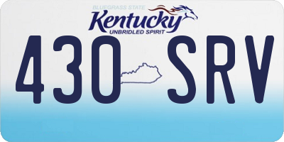 KY license plate 430SRV