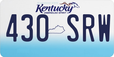 KY license plate 430SRW