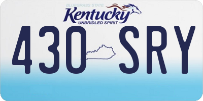 KY license plate 430SRY