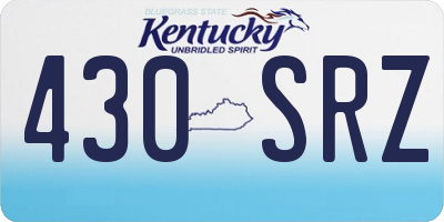KY license plate 430SRZ