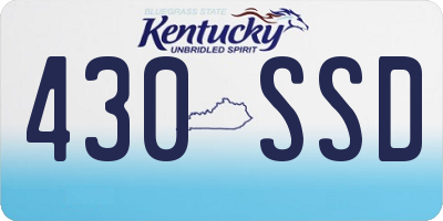 KY license plate 430SSD