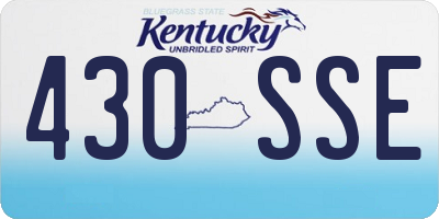 KY license plate 430SSE