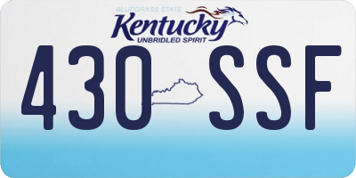 KY license plate 430SSF