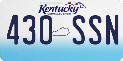KY license plate 430SSN