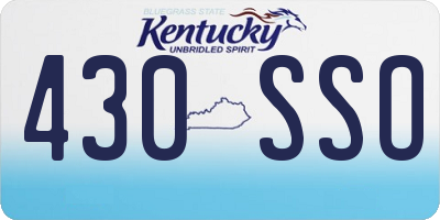 KY license plate 430SSO