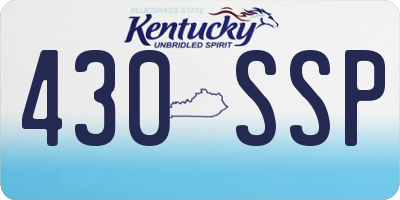 KY license plate 430SSP