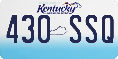 KY license plate 430SSQ
