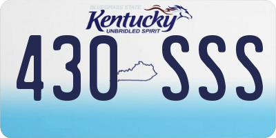 KY license plate 430SSS
