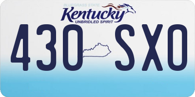KY license plate 430SXO