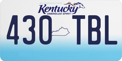 KY license plate 430TBL
