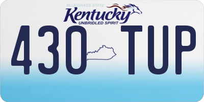 KY license plate 430TUP