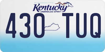 KY license plate 430TUQ