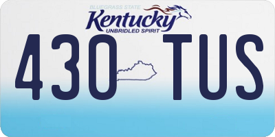 KY license plate 430TUS