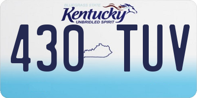 KY license plate 430TUV