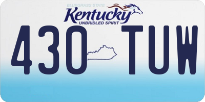 KY license plate 430TUW