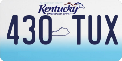 KY license plate 430TUX