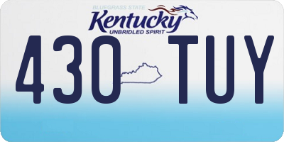 KY license plate 430TUY
