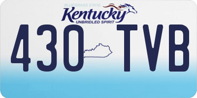 KY license plate 430TVB