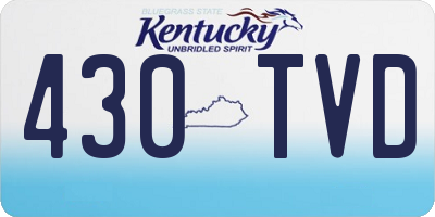 KY license plate 430TVD