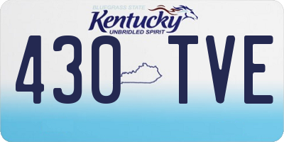 KY license plate 430TVE